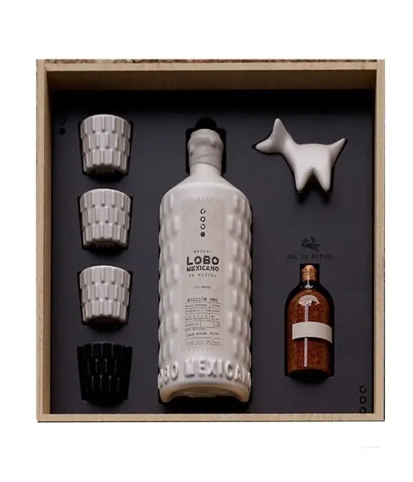 MEZCAL LOBO MEXICANO 100% agave ENSAMBLE de 7 agaves silvestres - 750ml