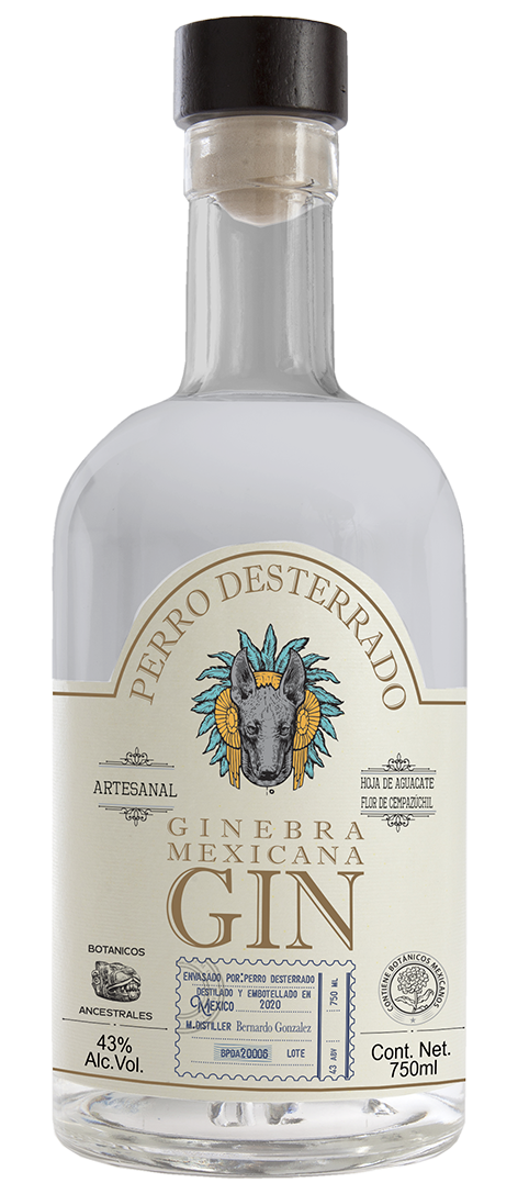 GINEBRA PERRO DESTERRADO ARTESANAL 750 ML 43% alc  vol