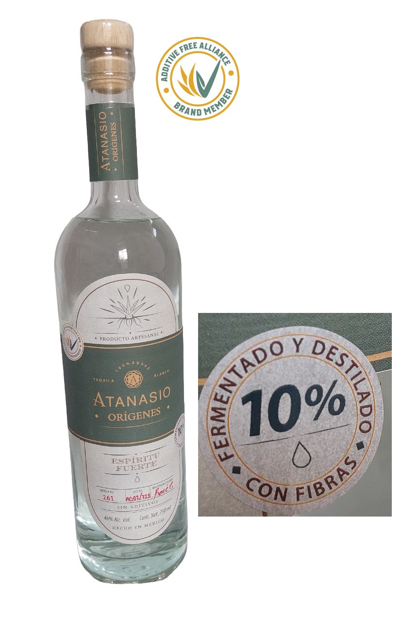 Tequila ATANASIO Blanco ORIGENES 100% Agave - 750ml FIBRAS