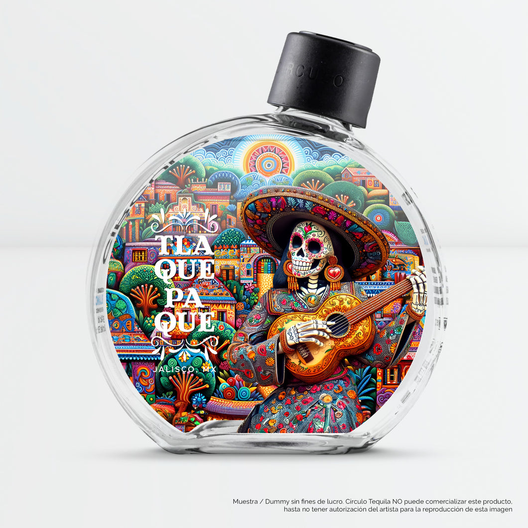 Tequila CIRCULO Blanco 100% Agave - 375 ml  Ed Tlaquepaque Mariachi Catrina