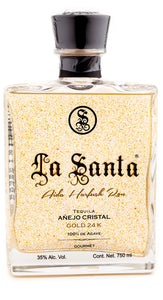 Tequila LA SANTA añejo Cristalino 100% Agave - 750ml GOLD 24 K