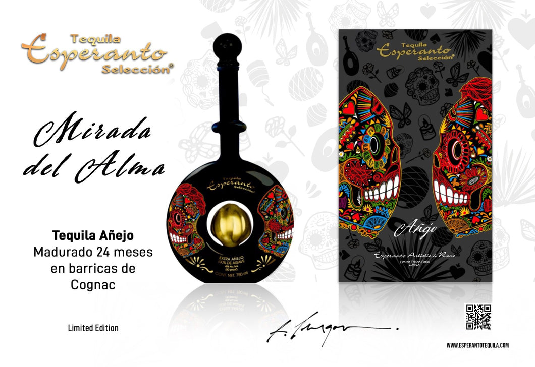 Tequila ESPERANTO Añejo MIRADA DEL ALMA 100% Agave - 750ml Botellas Numeradas Barrica de Cognac