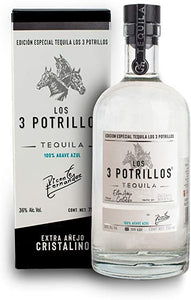Tequila LOS 3 POTRILLOS EXTRA AÑEJO CRISTALINO 100% Agave - 750ml