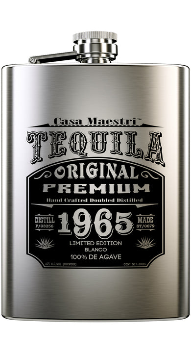 Tequila 1965 BLANCO 750 ml 100% Agave Ànfora de Inoxidable (Flask)