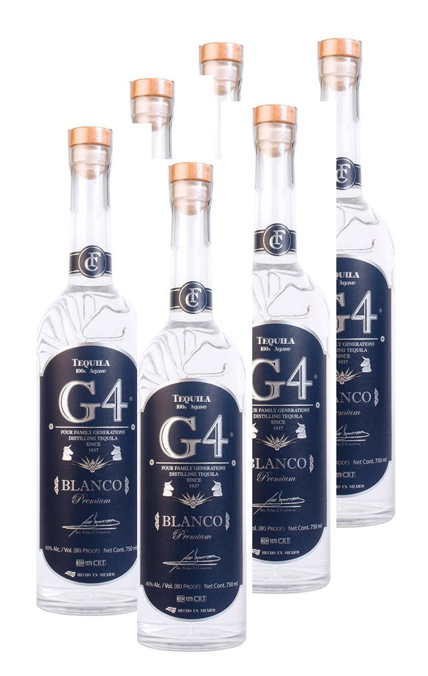 Tequila G4 Blanco 100% Agave - 750ml pack con 6 botellas