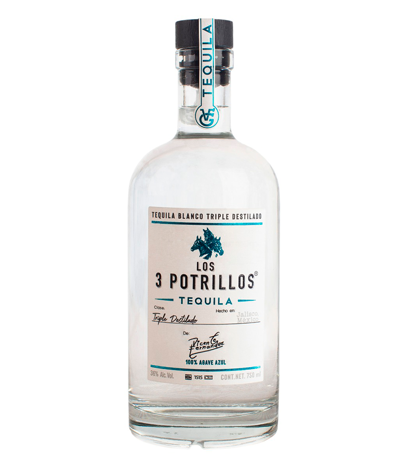 Tequila LOS 3 POTRILLOS BLANCO TRIPLE DESTILADO 100% Agave - 750ml